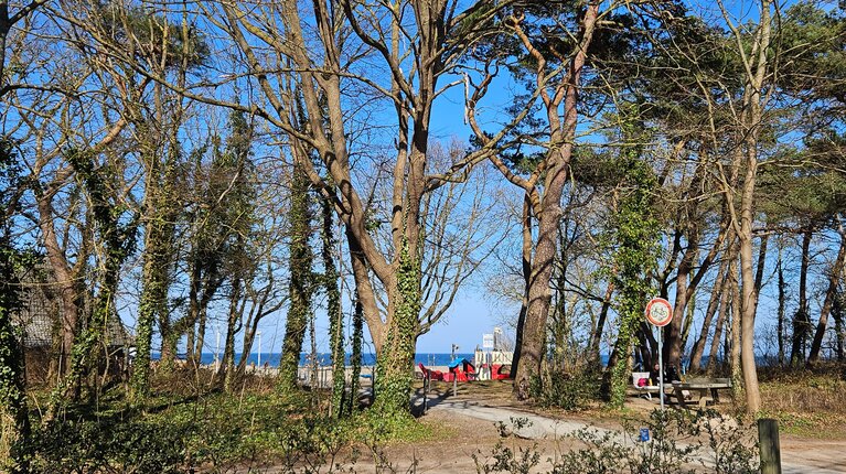der Strandzugang direkt vor Tür