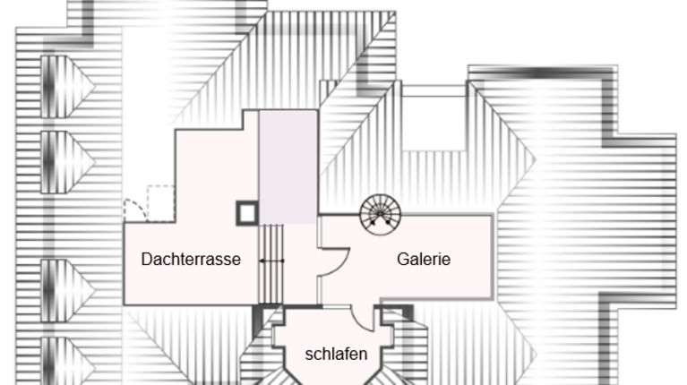 Grundrisss Galerie+Dachterrasse