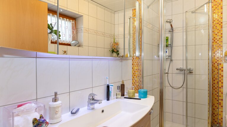 Bad im Erdgeschoss mit Dusche und WC